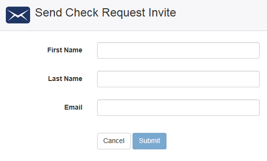Screenshot of Send Check Request Invite