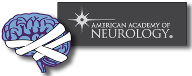 bandaged brain with AAN logo