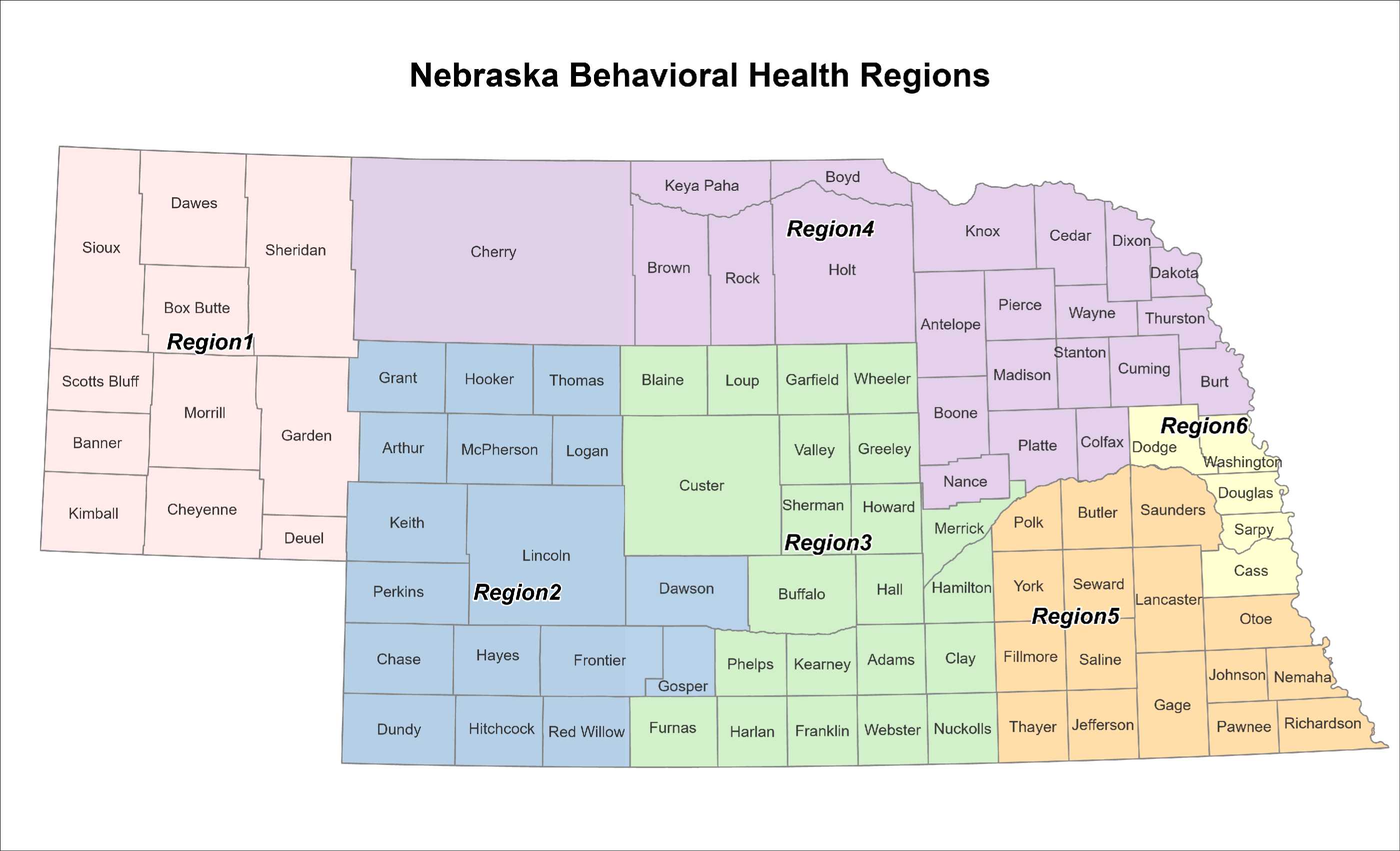 Nebraska Behavioral Health Regions