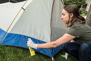 Spray around tent while camping.