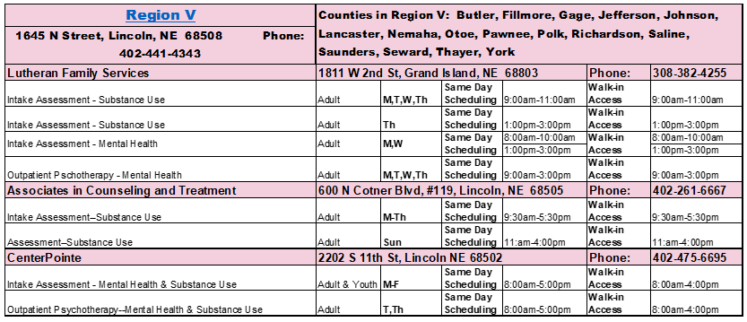 Region 5 Services